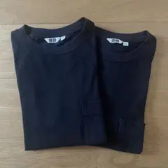 ユニクロ　U ブラック 半袖Tシャツ 2枚セット 黒　ポケット