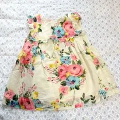 《美品・室内短時間着用のみ》babygap 花柄　ワンピース　12-18m 80