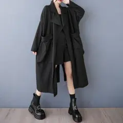 トレンチコート 大きなポケット カジュアル シンプル 長袖 スーツカラー