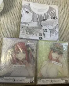 五等分の花嫁 一番くじ Tシャツ アクリルボード 中野二乃 四葉 3点セット