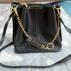 FASHION & YM ブラックショルダーバッグ