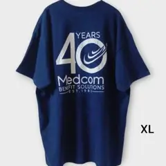 Medcom 40周年記念Tシャツ XL相当｜ネイビー・企業ロゴ・古着