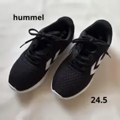 美品✨ヒュンメル ブラック メッシュ スポーツシューズ スニーカー 24.5