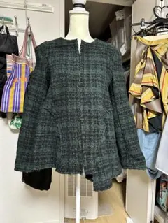 正美品MARNIダークグリーン ノーカラー ジャケット