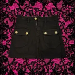 金ボタン タイトミニスカート ワンホン