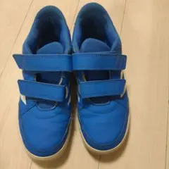 adidas ブルー＆オレンジ ストラップ付きスニーカー 21センチ