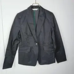 【セットフォア】日本製　黒のジャケット　肩パットあり　ストライプ柄　L