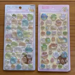 すみっこぐらし　ボンボンドロップシール ピンク　ブルー　2枚セット①