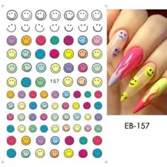 NT706 ネイルシール カラフル ニコちゃん ポップ キャラクター 手描き