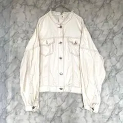 オリーブデオリーブ　アウター　ジャケット　M ゆったりめ　ホワイト　ボタン