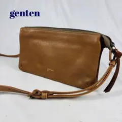 genten ゲンテン タスカ お財布ショルダーバッグ ブラウン