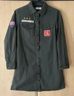 ベルメゾン　ミリタリー　ワンピース チュニック　ジュニア XS