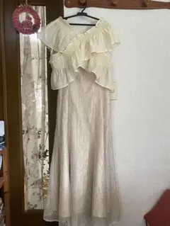 AIMER エメ　2WAYブラウス付きフローライン刺繍ドレス　イエロー