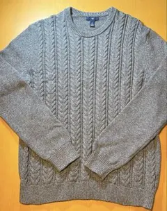 Gap グレー ケーブルニットセーター L