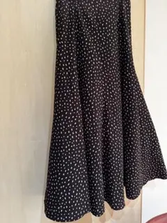 LILY BROWN ドット柄 ロングフレアスカート