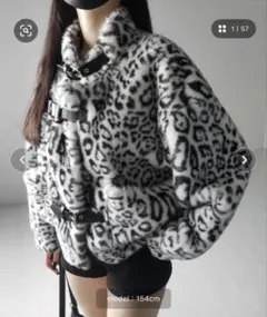 ヒョウ柄ファーコート me＋em select