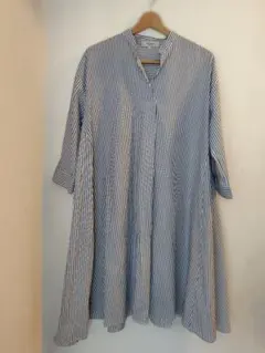 hareiro ストライプ 長袖シャツワンピース