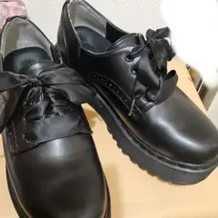 しまむら dearful リボン 黒革靴 厚底4cmのサムネイル