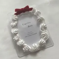 No.141 ホイップデコ　リボン　ベルベット　赤　トレカケースデコ　オーダー可