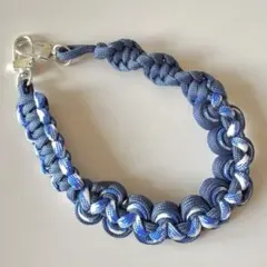 パラコード　ハンドストラップ　ネイビーブルー