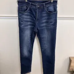 CLOSSHI ダークブルースリムフィットデニム　82 裏地あったかパンツ