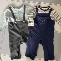 カバーオール2、ロンT、ズボン、スタイ、計5点セット