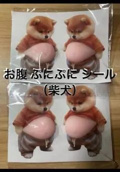 新品 お腹 ぷにぷに シール 柴犬 2セット 4匹 肉球 しば犬 豆柴h