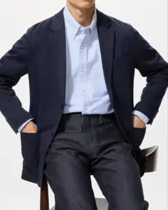 ユニクロ　コンフォート2Bジャケット　ネイビー　Lサイズ　美品