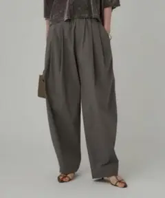 【Babylon最新モデルタグ付き新品】コットンナイロンタックパンツダークグレー