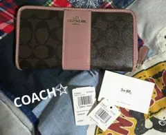 COACH Signature Pink Long Wallet