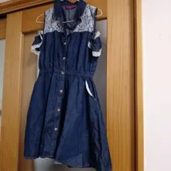 160デニム肩あきワンピースのサムネイル