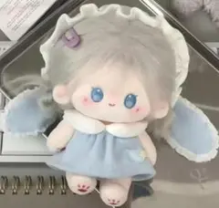 10cm ぬいぐるみ服 着せ替え ぬい服 ぬい活 うさ耳 帽子 水色