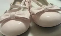 ピンク リボン付き パンプスシューズ
