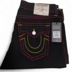 新品✨ W36 BIG T トゥルーレリジョン デニムパンツ ブラック ビッグT