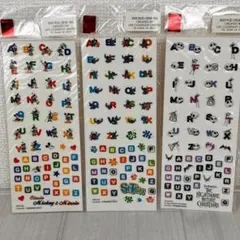 ★希少★ 2000年代 ミッキーマウス 他 アルファベットシール 3シートセット