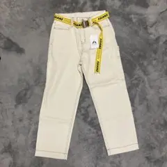 ASIANZ オフホワイト パンツ XS (140) ベルト付き