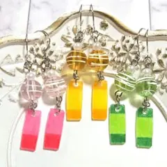 9/30まで【風鈴ピアス3点セット】ハンドメイド　ビーズ　夏ピアス　イヤリング