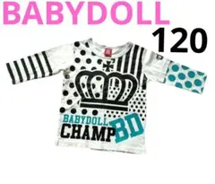 ベビードール　長袖Tシャツ　120cm　ロゴ　ドット　ボーダー　ロンT　長袖