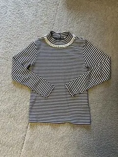 パール付きボーダーニット　コットン