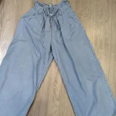 GU 140cm ライトブルー ワイドパンツ