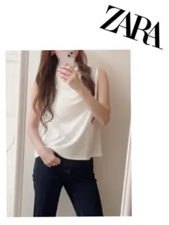新品★ZARAノースリーブカットソー ブラウス M ホワイト