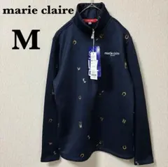 【新品未使用】マリクレール ハーフジップ ジャケット 裏起毛 ネイビー M