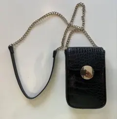 クロコダイル調スマホショルダーバッグ