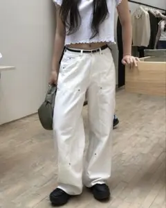 nugu linenne gota rivet pants Black