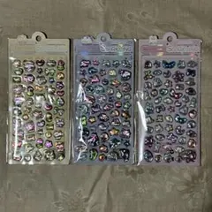 ３Ｄレリーフクリスタルシール３枚セット