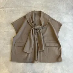 yori ヨリ グレンチェック柄 カシュクールベスト ジレ - メルカリ
