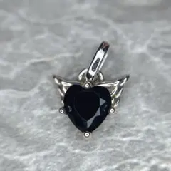【Pandora】ブラックハート ウィングチャーム
