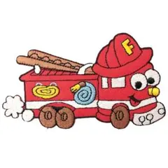 ワッペン 消防車 レッド キャラクター アイロン アップリケ 送料無料