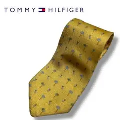 【美品】TOMMY HILFIGER ネクタイ パームツリー柄 イエロー