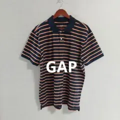GAP ギャップ メンズ 半袖 ボーダー 鹿の子 ポロシャツ XLのサムネイル